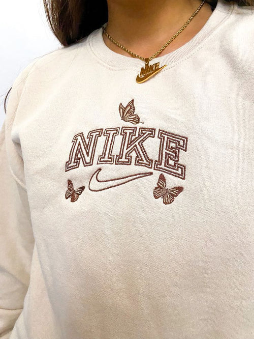 Butterfly Embroidered Sweatshirts